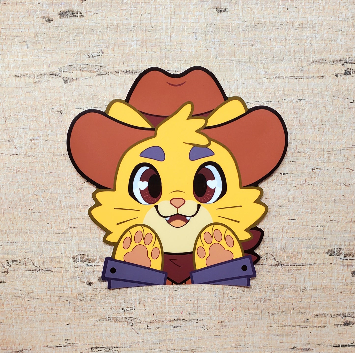 Sheriff Cowboy Kitty Vinyl Peeker Sticker