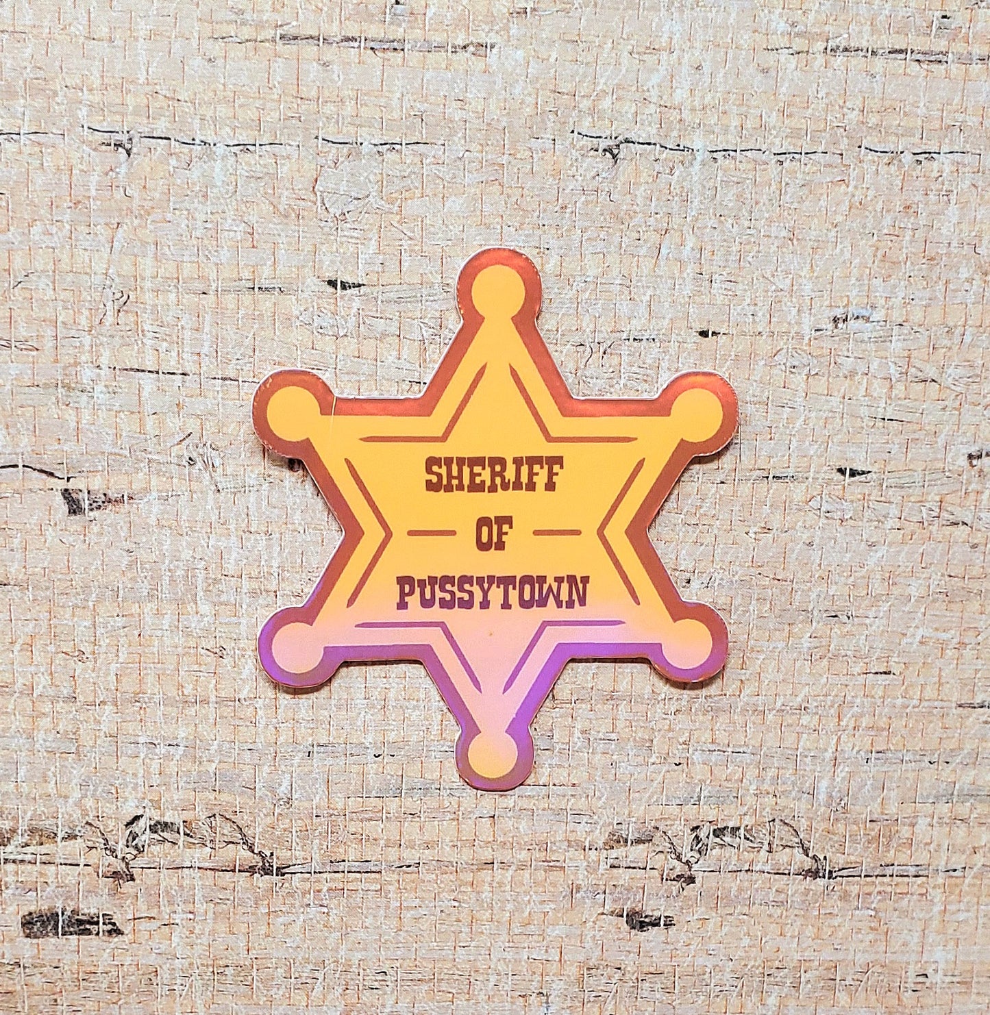 Sheriff of Pussytown 2.5" Holographic Vinyl Sticker