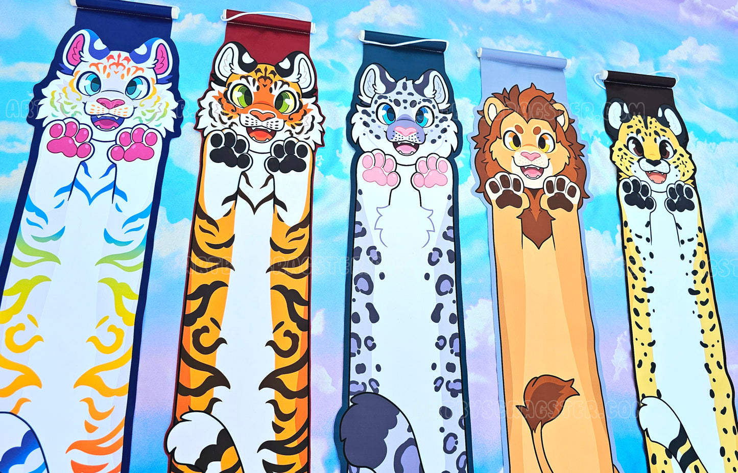 Long Animal Pin Banners Felines