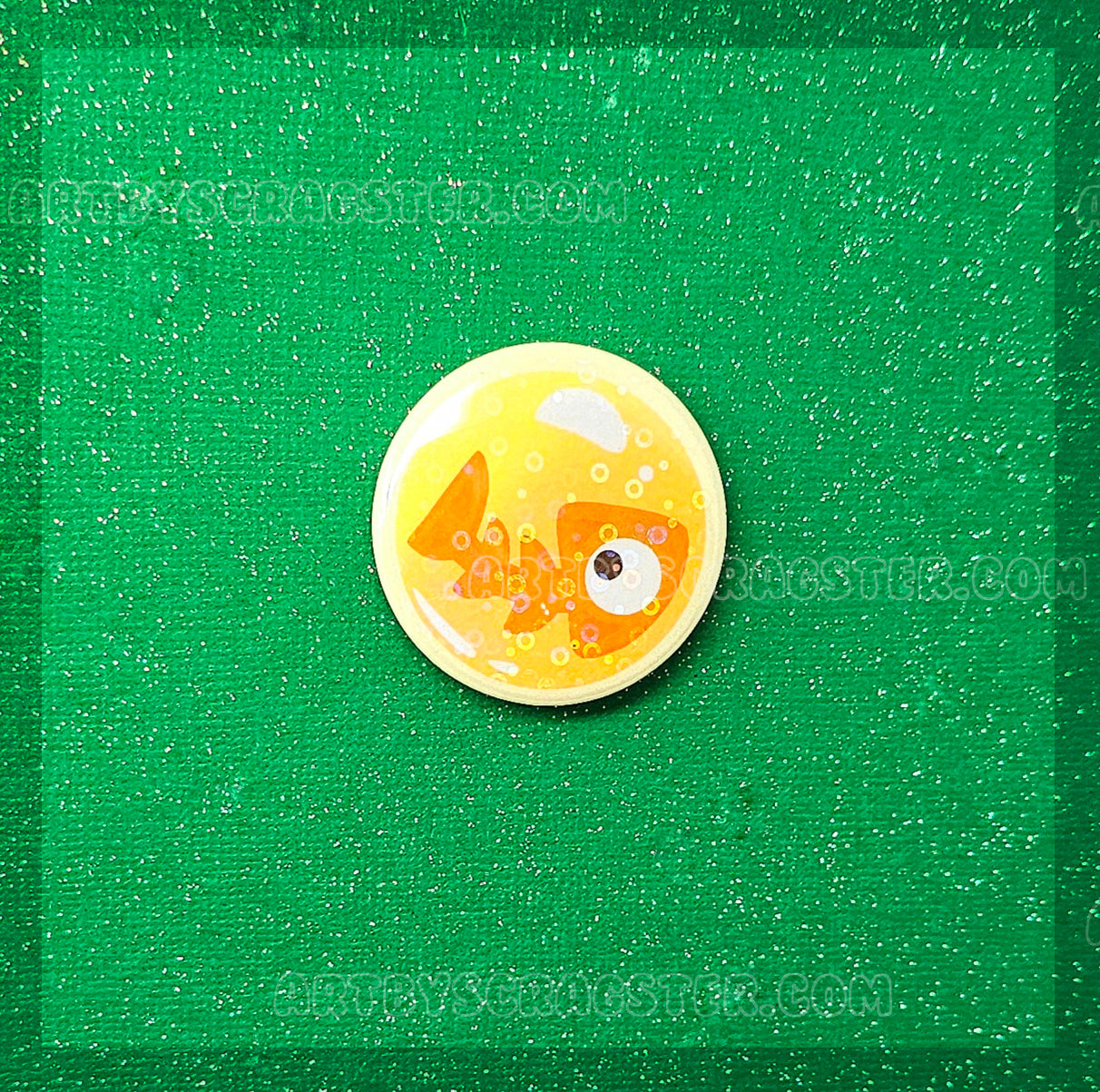 Splatoon Grizzco Salmon Run Golden Egg 1.5" Sparkle Pinback Button