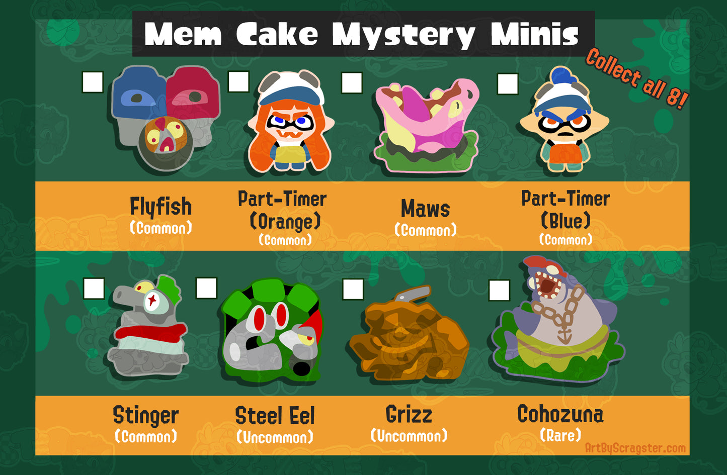 Splatoon Grizzco Salmon Run Mem Cake Mystery Minis Blind Bag Dyed Enamel Pins