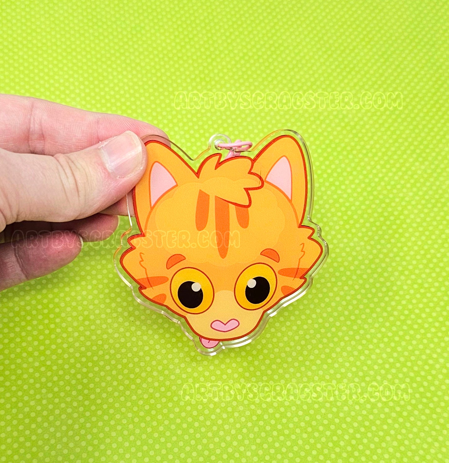 Orange Braincell 3" Acrylic Shaker Keychain