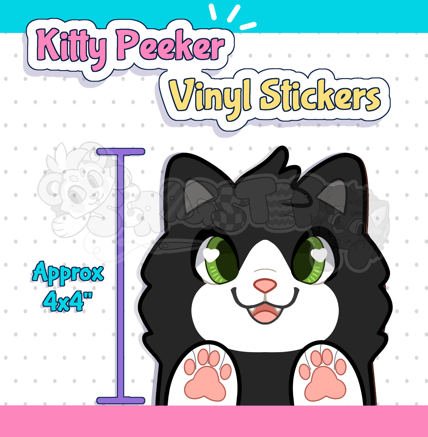 Kitty Peeker Vinyl Sticker