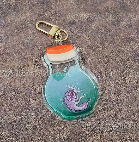 Illithid Mind Flayer Tadpole Specimen 3" Acrylic Shaker Keychain