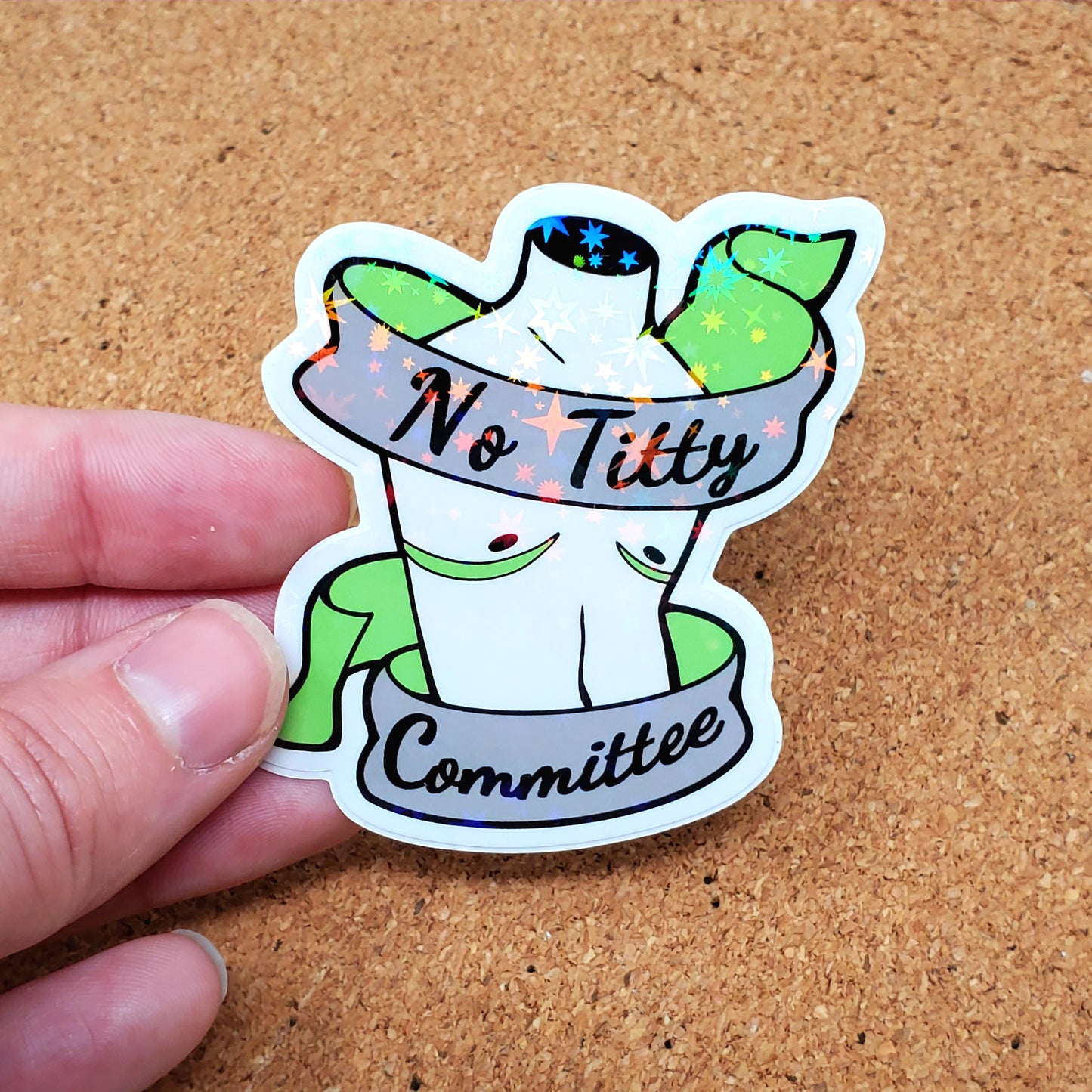 No Titty Committee Top Surgery Pride 2.5" Holo Vinyl Sticker