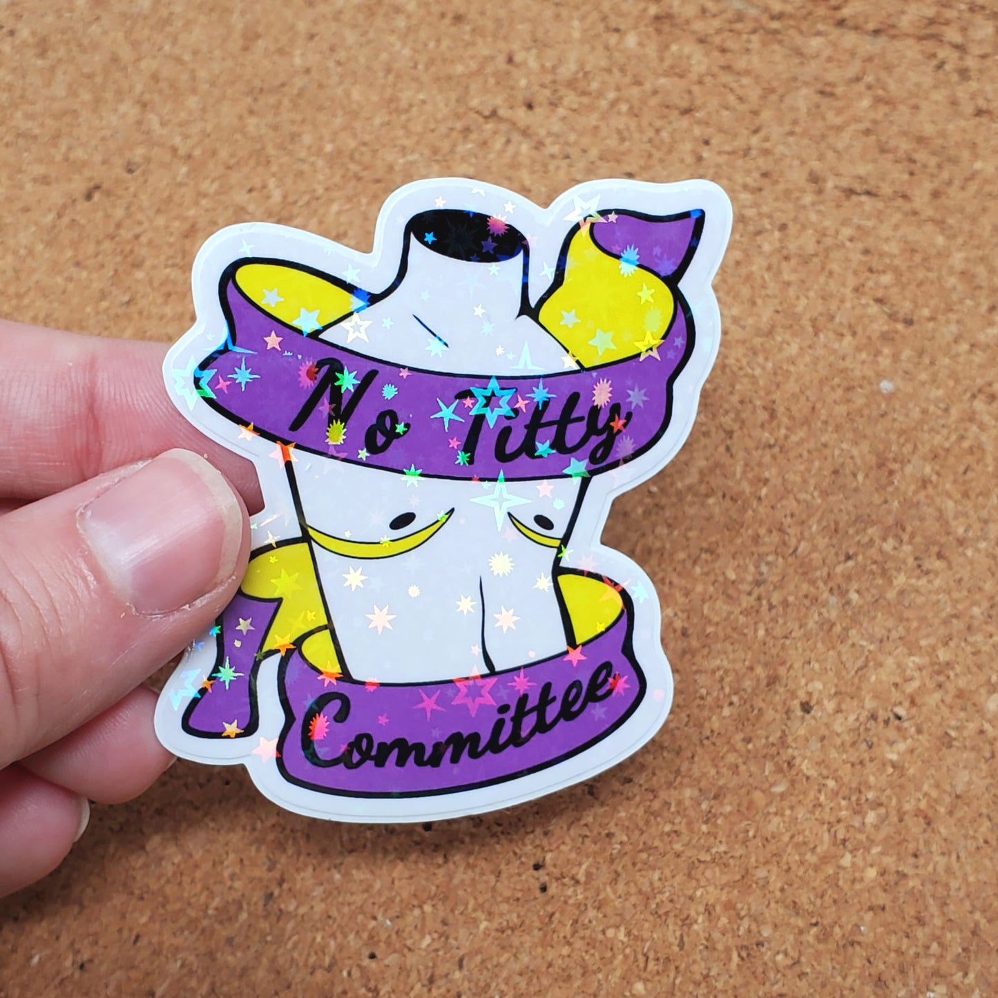 No Titty Committee Top Surgery Pride 2.5" Holo Vinyl Sticker