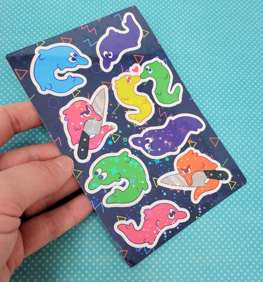 Worm on a String Holo Vinyl Sticker Sheet