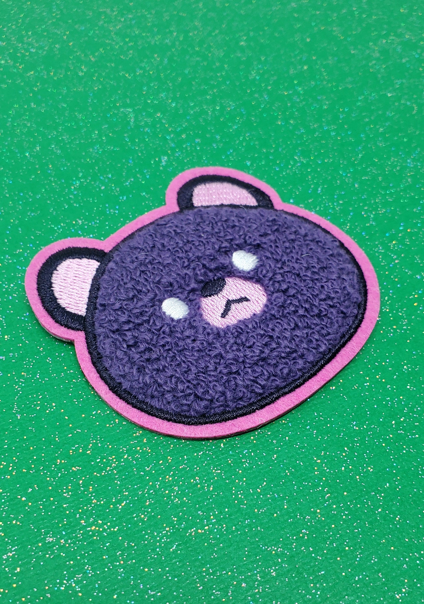 Grizz Iron On Fuzzy Chenille Patch