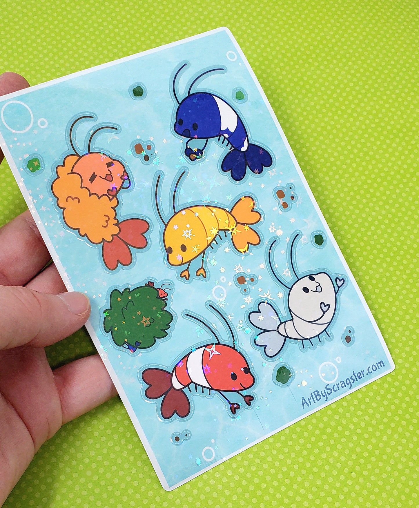 Lil Shrimp Holo Vinyl Sticker Sheet